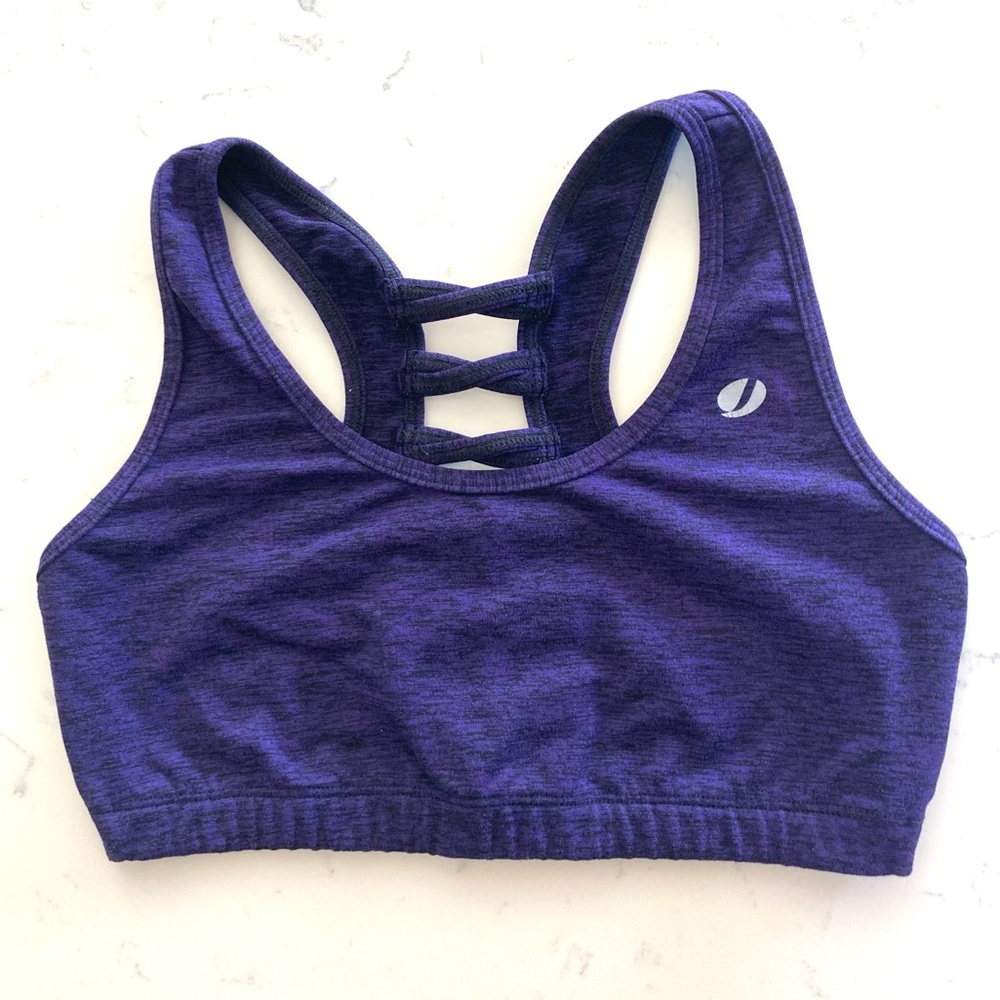 Varaday sports bra, jazzercise, purple, size medium